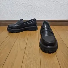 極美品☆ forksy コインローファー タンクソール レザー 厚底 黒