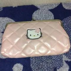 Hello Kitty キルティング がま口 ポーチ ピンク　超レアのサムネイル