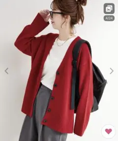 あんな様ベイクルーズ　赤ニット カーディガン