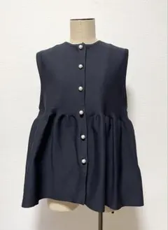 UNFILO ノースリーブ フレアベスト ネイビー