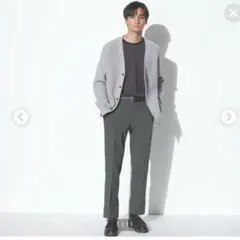 UNIQLO　ユニクロ　感動パンツ　ウールライク　w76 ダークグレー