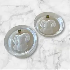 【未使用】HOYA CRYSTAL 牡羊 クリスタルガラス　２枚セット