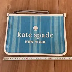 新品　ケイトスペード　レディース　メッシュ　手持ちバッグ　ポーチ　水色　小物入れ
