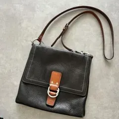 【古着好きにオススメ】COACH コーチ　レザーショルダーバッグ　ブラック