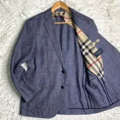 良品✨Burberry London テーラード 麻100% メガチェック Mのサムネイル