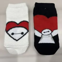 ディズニー ベイマックス 靴下 2足セット　キッズ　フワフワ　15-20