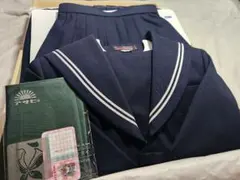①【新品・未使用】セーラー服9T、スカートW63、三角スカーフ 通学用女子制服