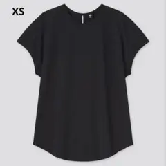 UNIQLO ユニクロ クレープジャージーフレンチスリーブTシャツ（半袖）黒XSのサムネイル
