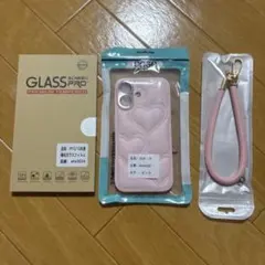 ハート型デザインピンクiPhone16ケースセットおまけつき❤️