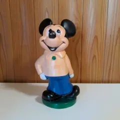 ミッキーマウス フィギュア 人形 ソフビ 貯金箱 ディズニー ビンテージ レトロ