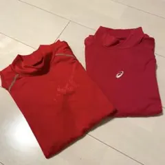 キッズ　Mizuno アシックス　レッド 赤　長袖　 アンダーシャツ 140