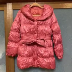 美品♡フランシュリッペ おりぼんロングダウンコート ベルト ピンク 大きい3L 美品♡フランシュリッペ おりぼんロングダウンコート ベルト ピンク