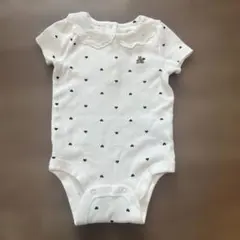 ロンパース　リブ　襟付き　ハート