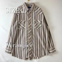 ウエスタンシャツ ラングラー 良品 マルチストライプ L 70s復刻 アメカジ