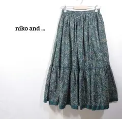最終値下げ★ニコアンド　スカート　フレア　緑　ペイズリー柄　ゆったり　薄手　総柄