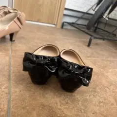 キタムラ　エナメルパンプス　ローヒール　雨兼用
