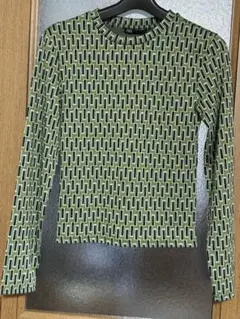 ZARA 幾何学模様 長袖Tシャツ Mサイズ