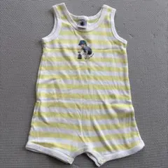 PETIT BATEAU　ストライプロンパース 6m/67cm