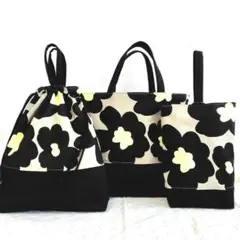 レッスンバッグセット　ハンドメイド　花柄