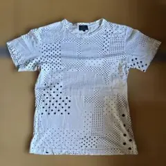 R.newbold ドット柄 パッチワークTシャツ