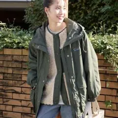 美品　フリークスストア ボアベスト付き 3WAY マウンテンパーカー　カーキ