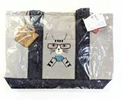 新品タグ付き】ネコまるけ HACHI トートバッグ デニム 猫刺繍