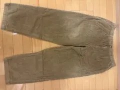 カーキ コーデュロイ ワイドパンツ