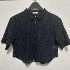 ànuke アンヌーク カットワーク刺繍 オープンカラー 半袖シャツ 