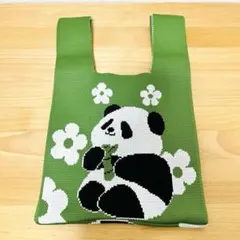 パンダデザイントートバッグ グリーン