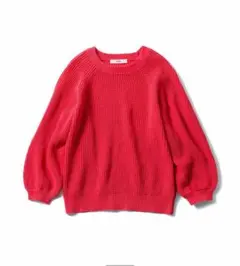 八分袖ワッフルニット　フェリシモ　IEDIT ピンクカラートップスの会