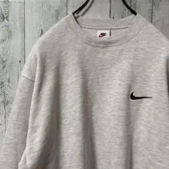 NIKE ナイキ 刺繍ロゴ スウェット LARGE グレー　90s 銀タグ