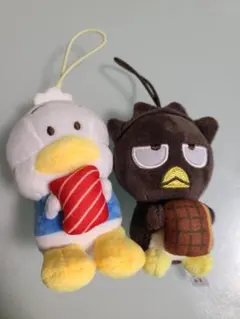 スシロー　はぴだんぶい　サンリオ　マスコット　ぬいぐるみ　バツ丸　ペックル