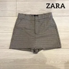 美品 ZARA 千鳥格子柄 チェック柄 ショートパンツ キュロットのサムネイル
