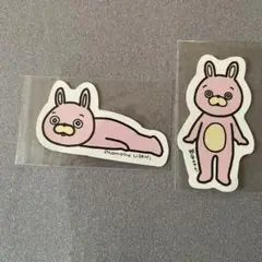 桃色ウサヒ　ステッカー　2枚セット