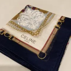 CELINE ハンカチ ネイビー