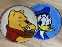☆【Disney】ディズニー プーさん ドナルド 円形マット　椅子用座布団☆のサムネイル