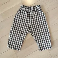 韓国子供服Aostaチェック柄ウエストゴムキッズパンツ95〜100