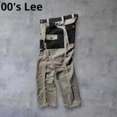 00's Lee コットンコーデュロイ 黒×灰 ツートーン切り替え デカポケ