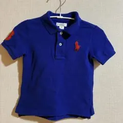 Ralph Lauren ポロシャツ 24M 青　85-90
