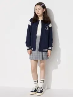 新品 ユニクロ キッズ 160 スカート パンツ チェック ミニスコート