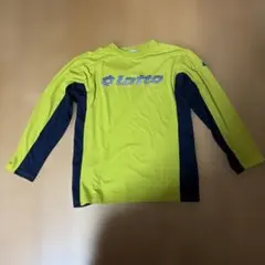 長袖Tシャツ 160cm ライムグリーン×ネイビー