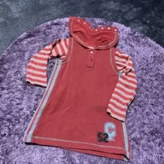 コムサイズム 赤いフード付きジャンバースカート