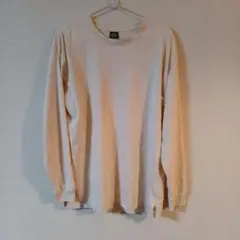 美品【ワークマン】クリーム色 長袖カットソー サイドスリット