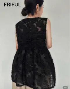 ★美品★FRIFUL★ブラック・ジレ・ブラウス・Mのサムネイル
