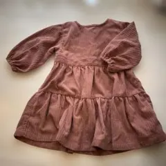 petit main 七分袖ワンピース 100cm ピンク