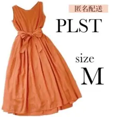 【Mサイズ】PLST ノースリーブ ウエストリボン ワンピース