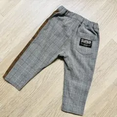 SLAP SLIP ツイード風チェック柄×異素材サイドラインパンツ90cm男の子
