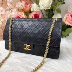 シャネル ラムスキン マトラッセ ダブルフラップダブルチェーン ショルダーバッグ