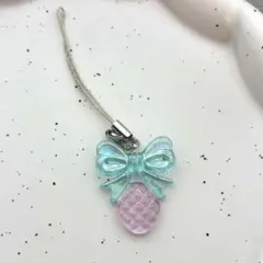ドロップ リボン ボンボンドロップ風　ストラップ