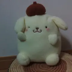 サンリオポムポムプリンぬいぐるみ　帽子付き 約30cm